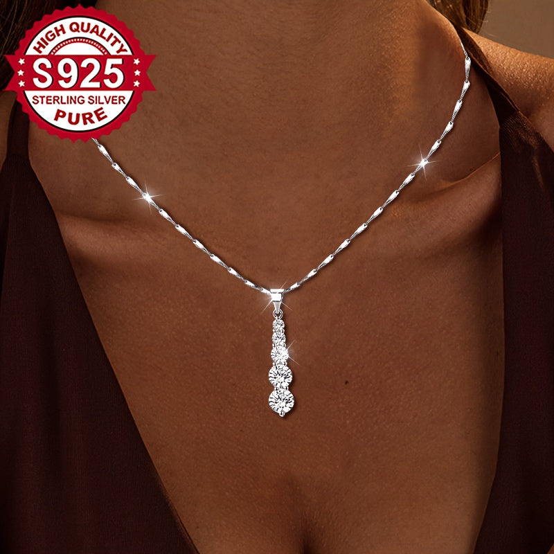 Łańcuszek srebrny próba 925, cyrkonie