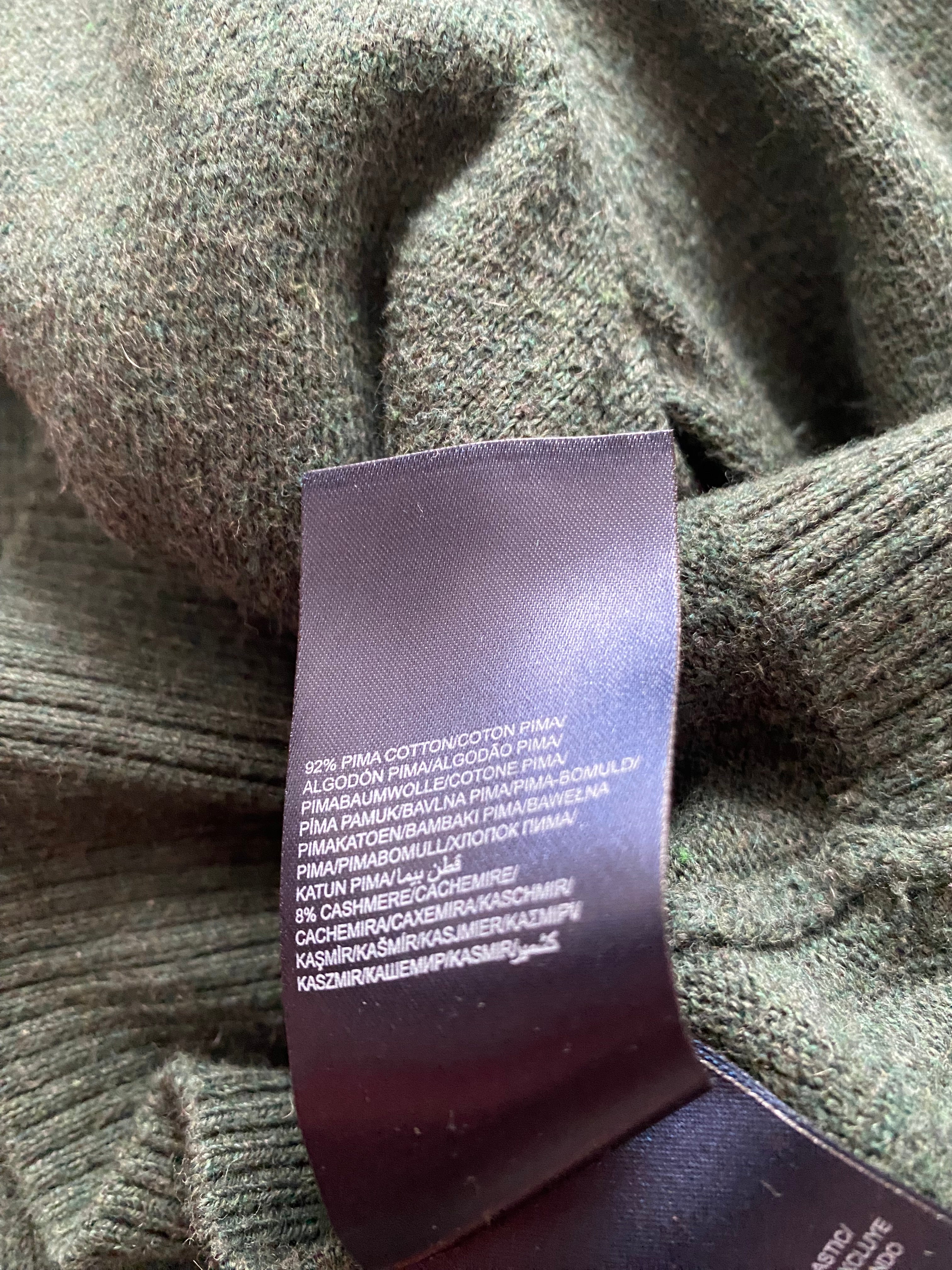 Sweter tommy hilfiger, bawełna pima, kaszmir