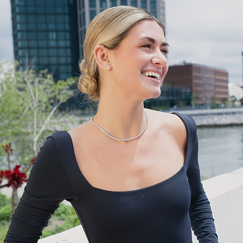 Łańcuszek moissanit o masie 0,3 karata